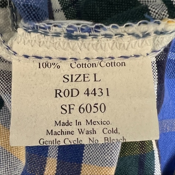 Panhandle Slim Rough Stock Western Button Down Shirt Large 16.5 Long Sleeves - Picture 8 of 13